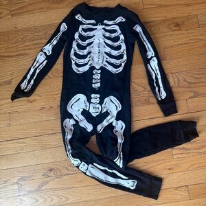 Old Navy Girls Boys Unisex Skeleton Onesie Pajamas Costume Size M 8 100% cotton